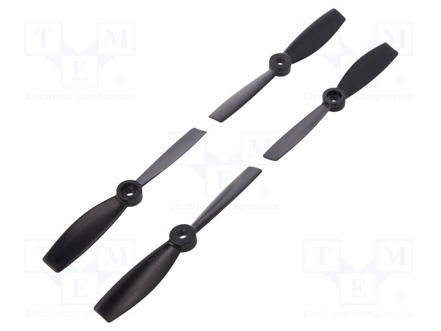 Propeller; black; Pcs: 4; Kit: 2x CW + 2x CCW; Number of blades: 2