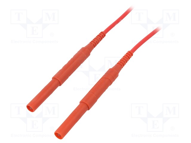 Test lead; silicone; 2m; red; 16A; 6kVDC; Cond.cross sec: 1.3mm2