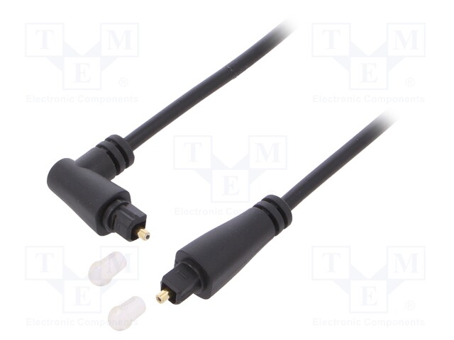 Cable; Toslink plug,Toslink plug angled; 2m; black; Øout: 4mm