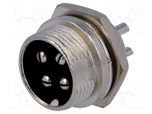 Socket; microphone; male; PIN: 4; for panel mounting