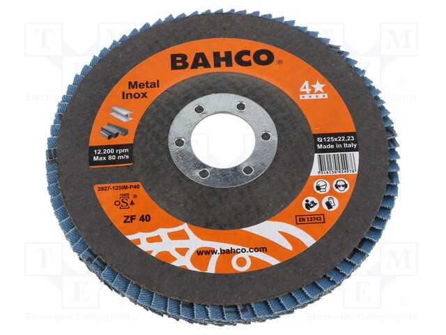 Flap grinding wheels; Ø: 115mm; Øhole: 22.23mm; Granularity: 40