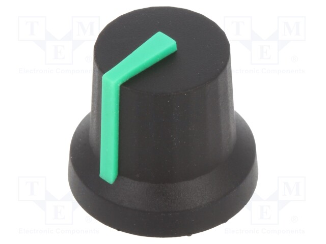 Knob; with pointer; rubber,plastic; Shaft d: 6mm; Ø16.8x14.5mm