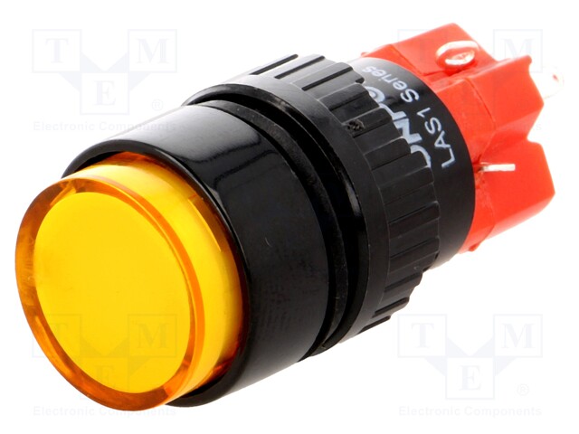 Switch: push-button; Pos: 2; SPDT; 3A/220VAC; 2A/24VDC; orange; none