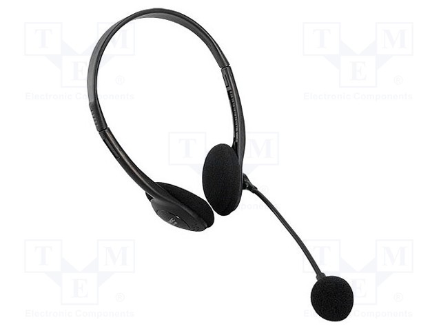 Headphones with microphone; black; Jack 3,5mm; 20÷20000Hz; 32Ω