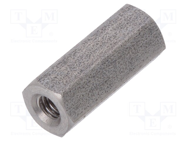 Screwed spacer sleeve; Int.thread: M2,5; 12mm; hexagonal