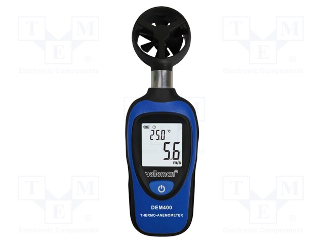 Thermoanemometer; LCD 3 digits; -30÷60°C; 175x55x38mm