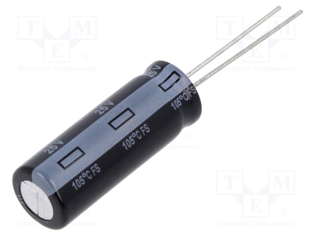 Electrolytic Capacitor, 3300 µF, 25 V, FS Series, ± 20%, Radial Leaded, 10000 hours @ 105°C