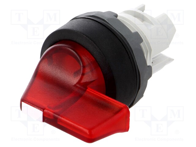 Switch: rotary; Stabl.pos: 2; 22mm; red; Illumin: MLB-1; IP66; Pos: 3