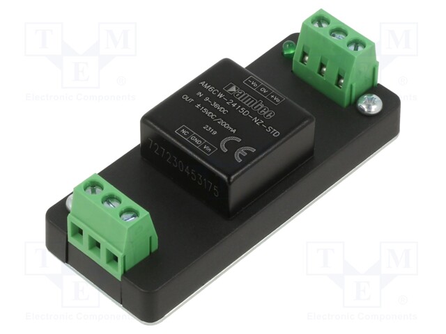 Converter: DC/DC; 6W; Uin: 9÷36V; Uout: -15VDC; Uout2: 15VDC; 1"x1"