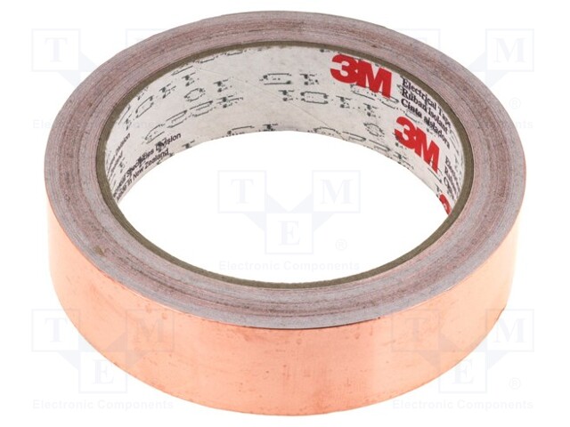 Tape: electrically conductive; W: 25mm; L: 16.5m; D: 0.066mm; copper