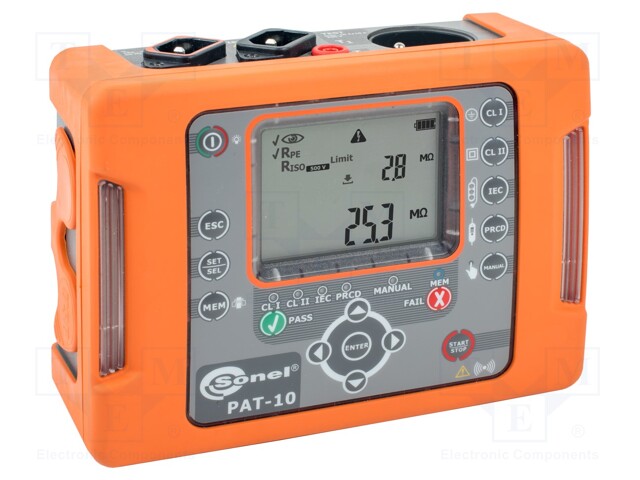 Meter: portable appliance tester; LCD; 0,25÷99,99MΩ; USB,WiFi