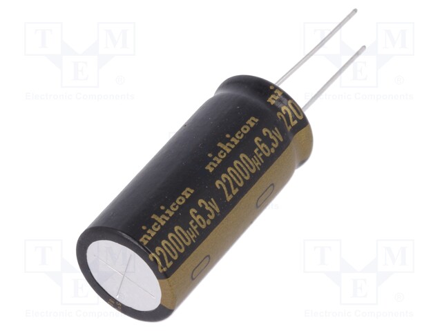 Capacitor: electrolytic; THT; 22000uF; 6.3VDC; Ø18x40mm; ±20%