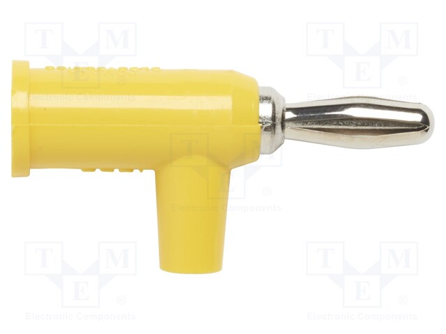 Plug; 4mm banana; 15A; 60VDC; yellow; non-insulated; 0.8mm2; Pcs: 10