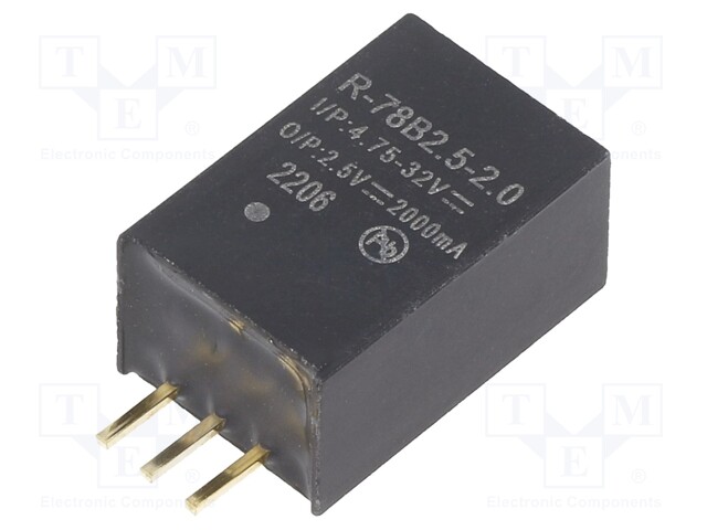 Converter: DC/DC; 5W; Uin: 4.75÷32V; Uout: 2.5VDC; Iout: 2A; SIP3