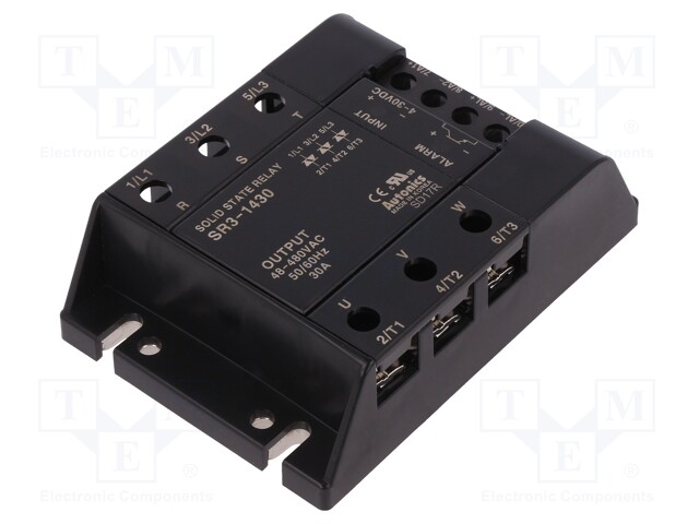 Relay: solid state; Ucntrl: 4÷30VDC; 30A; 48÷480VAC; 3-phase