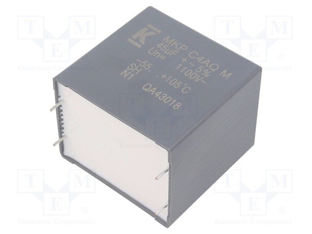 Capacitor: polypropylene; DC-Link; 45uF; ESR: 3.3mΩ; THT; ±5%; 31A