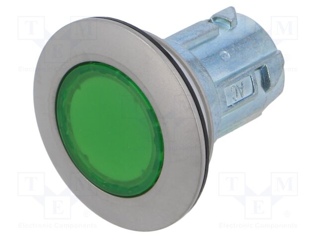 Switch: push-button; Stabl.pos: 1; 30mm; green; IP66,IP67,IP69K