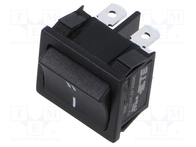 Rocker Switch, On-On, DPST, Non Illuminated, Panel Mount, Black, PRE Series