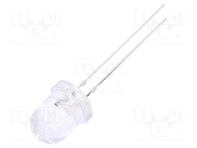 LED; 8mm; blue; 1560÷2180mcd; 30°; Front: convex; Pitch: 2.54mm