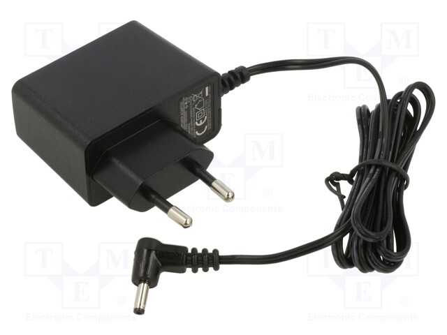 Power supply: switched-mode; constant voltage; 9VDC; 1A; 9W; plug