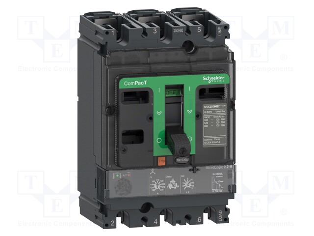 Power breaker; Poles: 3; DIN; Inom: 220A; NSX; IP40; -25÷70°C; 690VAC