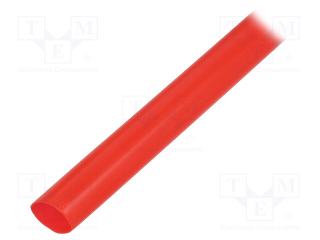 Heat shrink sleeve; thin walled,glued; 4: 1; 12mm; L: 1m; red