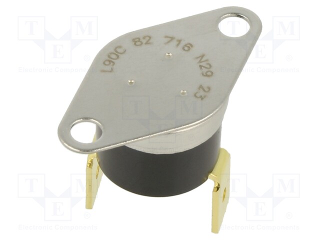 Sensor: thermostat; NO; Topen: 90°C; Tclos: 75°C; 10A; 240VAC; ±5°C