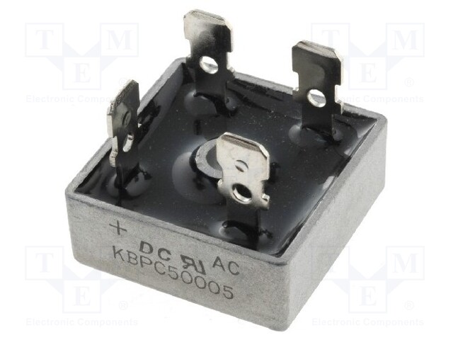 Single-phase bridge rectifier; Urmax: 50V; If: 50A; Ifsm: 500A