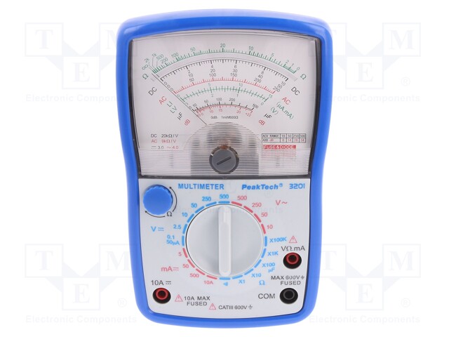 Analogue multimeter; Features: impact resistant holster; 370g