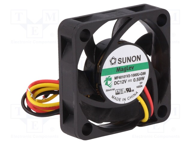 Fan: DC; axial; 12VDC; 40x40x10mm; 11.89m3/h; 20.6dBA; Vapo; 5800rpm