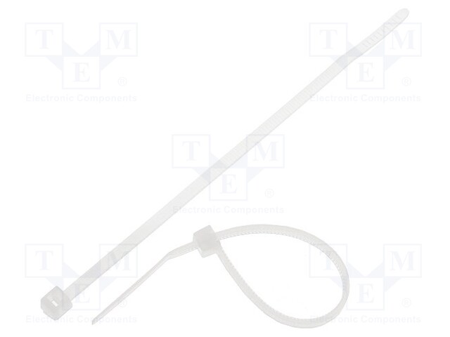 Cable tie; L: 100mm; W: 2.5mm; polyamide; 80N; natural; Ømax: 22mm