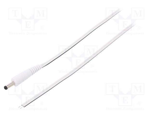 Cable; wires,DC 4,0/1,7 plug; straight,Sony; 0.5mm2; white; 1.5m