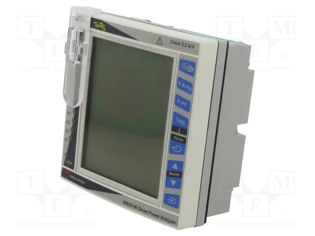 Meter: power quality analyser; on panel; digital,mounting; LCD