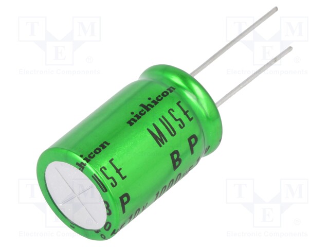 Capacitor: electrolytic; bipolar; THT; 1000uF; 10V; Ø16x25mm; ±20%