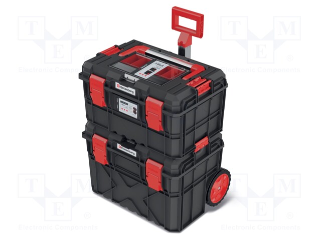 Toolbox; 546x380x685mm; polymer; X BLOCK; IP55; 2pcs; on wheels