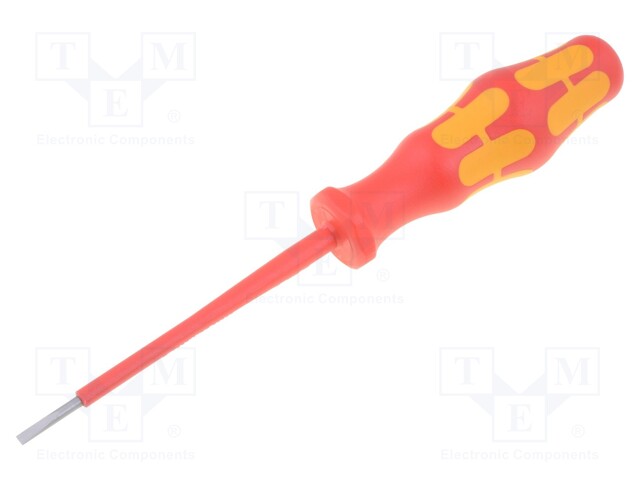 Screwdriver; insulated; slot; 2,5x0,4mm; Blade length: 80mm; 1kVAC