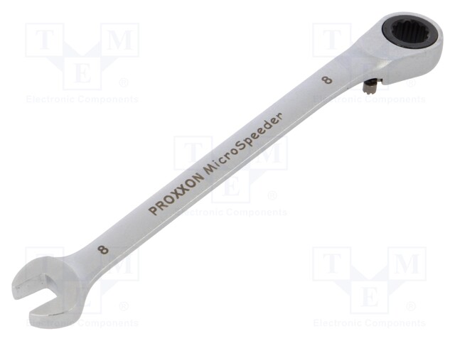 Wrench; combination spanner,with ratchet; 8mm; MicroSpeeder