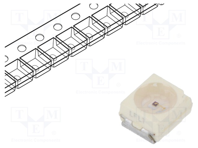 LED; SMD; 3528,PLCC2; amber; 180÷355mcd; 3.5x2.8x1.75mm; 60°; 20mA