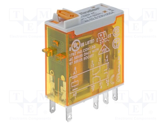 Relay: electromagnetic; DPDT; Ucoil: 230VAC; 8A/250VAC; 8A/30VDC