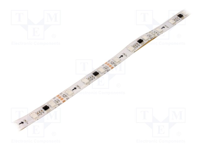 Programmable LED tape; RGB; LED/m: 48; SMD; 5050; 12V; 10mm; 140°