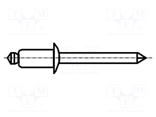 Rivet; aluminium; Rivet diam: 3.2mm; L.rivet: 6mm; BN: 924