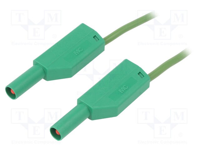 Test lead; silicone; 1m; green; 19A; 1kV; Cond.cross sec: 1mm2