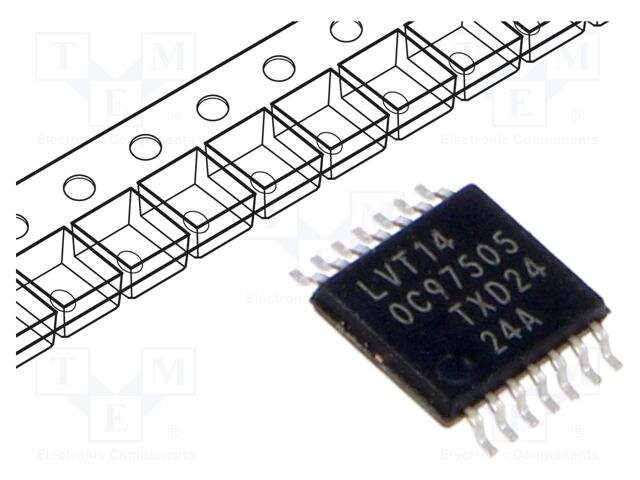 IC: digital; hex,inverter,Schmitt trigger; NOT; Ch: 6; IN: 1; TTL