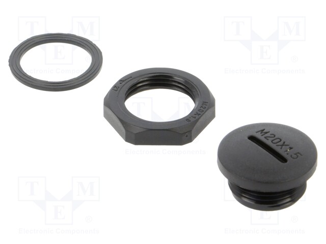 Stopper; M20; 1.5; polyamide; black; Thread: metric