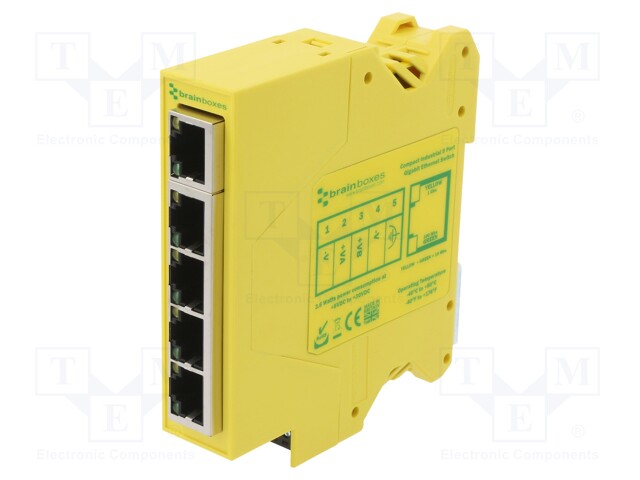 Industrial module: switch Ethernet; unmanaged; 5÷30VDC; RJ45