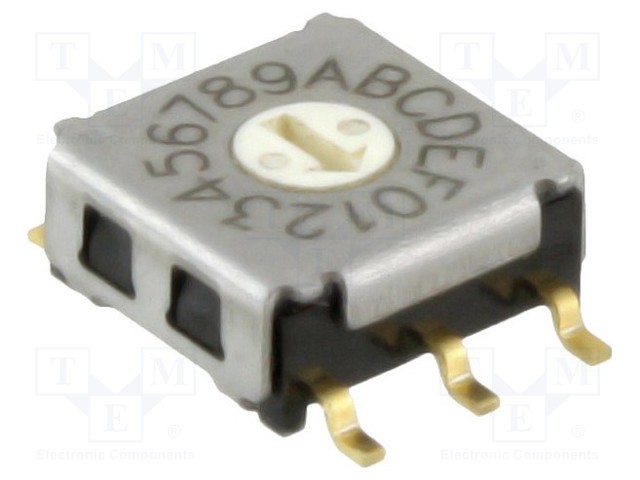 Encoding switch; HEX/BCD; Pos: 16; SMT; Rcont max: 100mΩ; 1.96Ncm