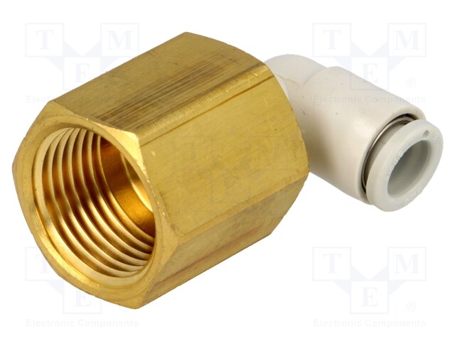 Push-in fitting; threaded,angled 90°; Rc 3/8"; inside; -1÷10bar