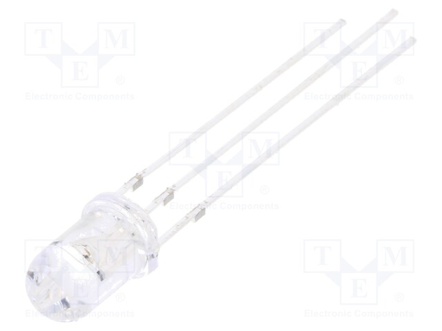 LED; 5mm; bicolour; red/blue; 2180÷3000mcd; 1120÷1560mcd; 30°; 5V