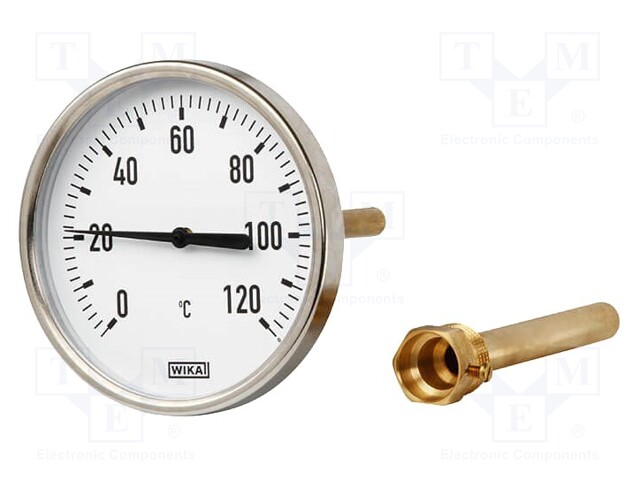 Meter: bimetal thermometer; 0÷160°C; Probe l: 100mm; Ø: 80mm