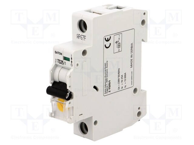 Tariff switch; Poles: 1; DIN; Inom: 25A; 230VAC; IP40; 1.5÷25mm2